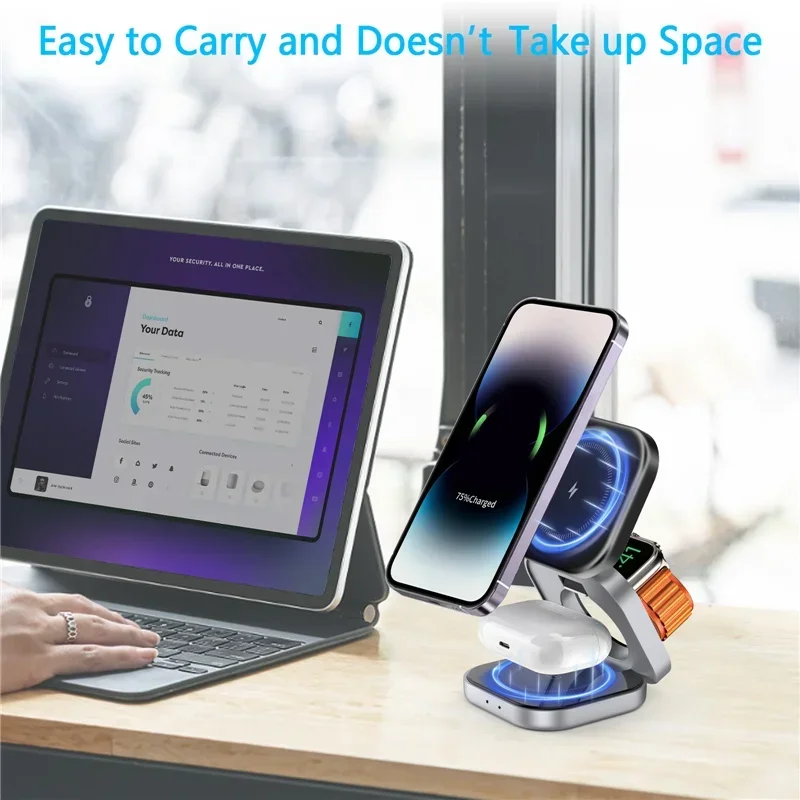 3-in-1 Foldable Magnetic Wireless Charger